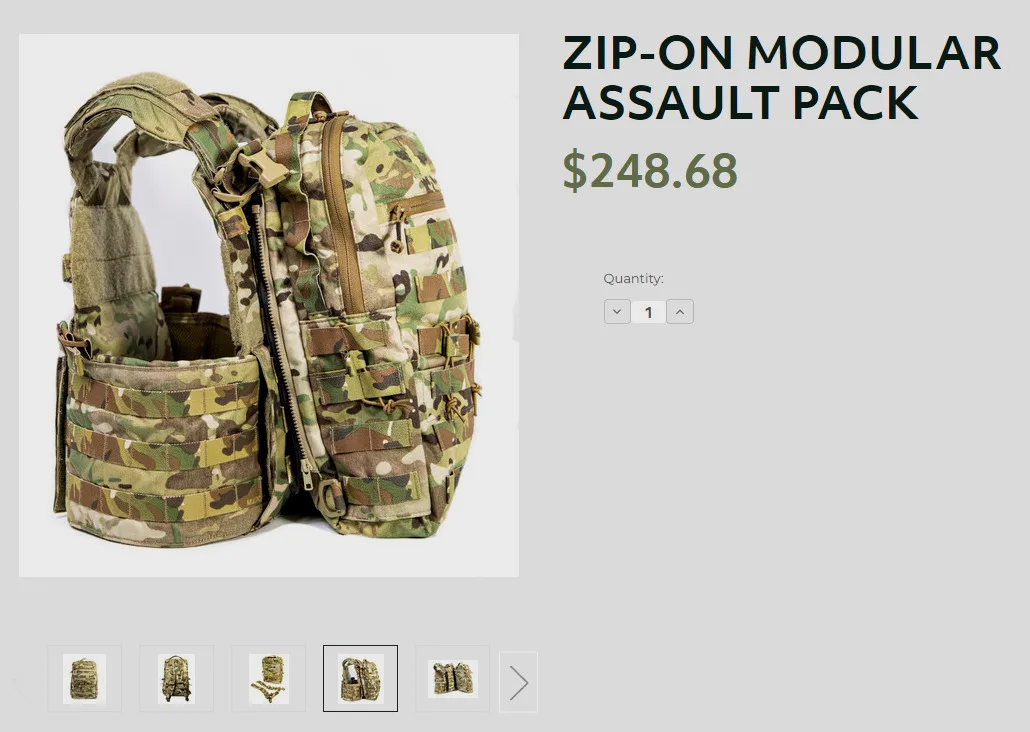 老牌战术装备公司 Eagle Industries 也推出了ZIP-ON Modular Assault Pack 这样的产品