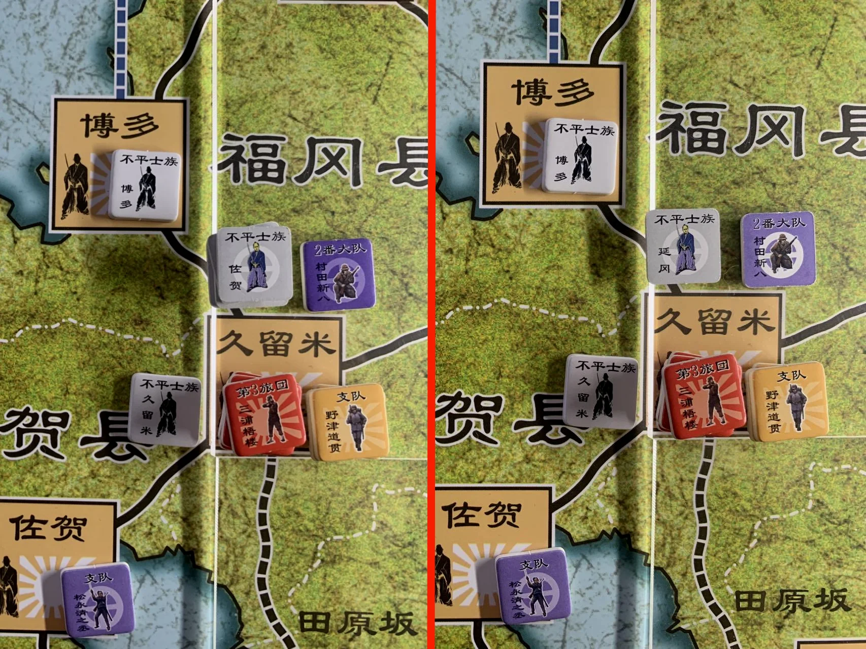 守方开火前（左）与开火后（右）对比