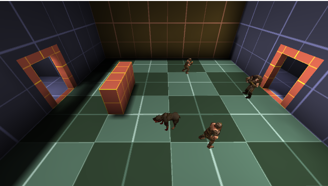 这里我们的立足点是一个提供完全掩护的简单方块。玩家无法看到方块的另一侧或边缘的敌人。