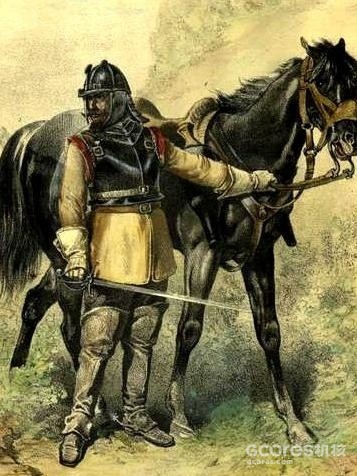 手握佩剑的奥地利胸甲骑兵