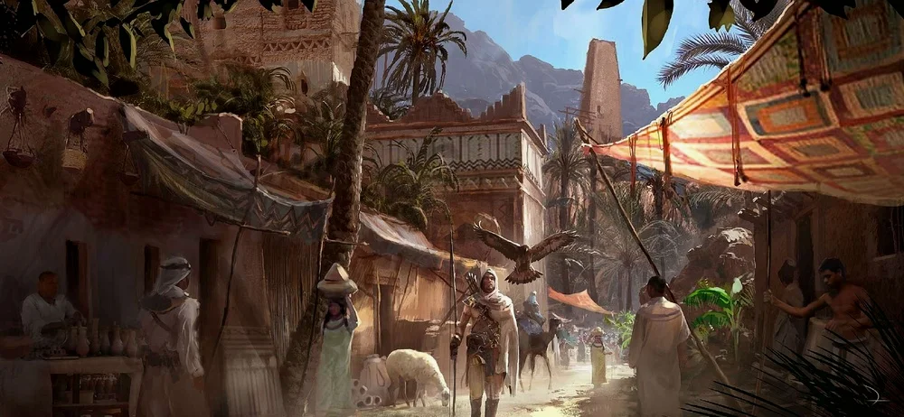 游戏原画中的古埃及民居