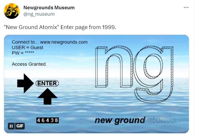 1999年合併後的New Ground Atomix頁面