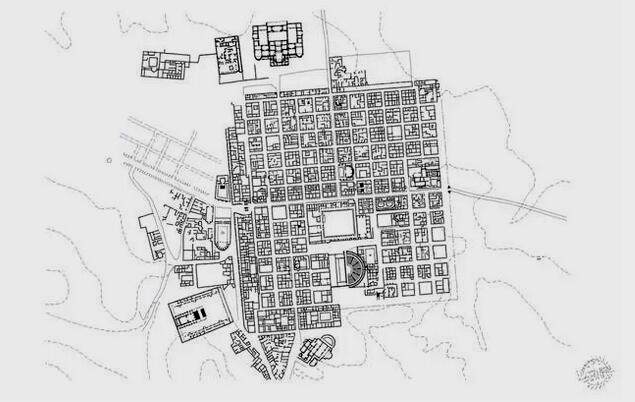 古罗马营寨城提姆加德平面图