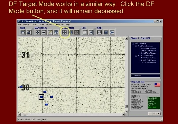 目标模式（DF Target Mode）以同样的方式运作。点击目标模式按钮，它将保持被按下的状态。